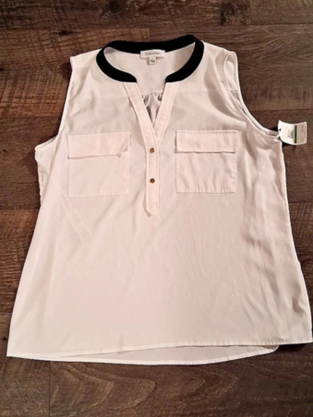 Calvin Klein Sleeveless Utility Tank in White Size Large Like New